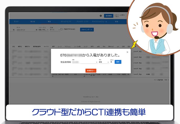 Inbound call integration (CTI) linked to guest records